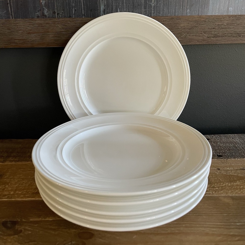 NEW Set of 6 MIKASA HOSPITALITY Americana 8" White Plates Vitrified Porcelain